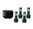 Panasonic TGP500 SIP DECT Phone Cordless Base Bundled with 4 Handsets (KX-TGP500B04-BL3)
